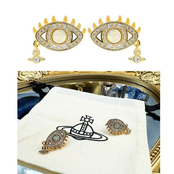 Vivienne Westwood Jewelry - 🆕 VIVIENNE WESTWOOD 🧿 BNWOT AUTH Rahmona Eye-Motif Studs with Hanging Orb Tear